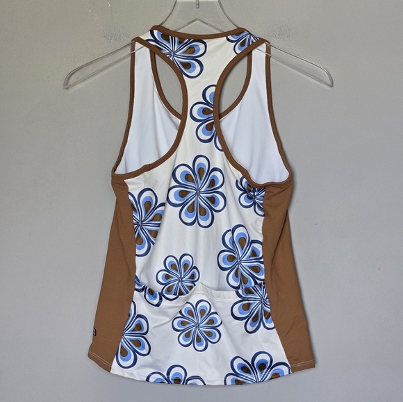 Descente Retro Y2K Boho Floral Cycling Tank Running Biking Workout Racerback XL - Picture 2 of 9